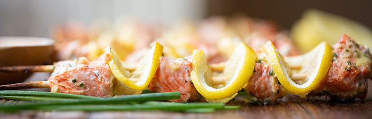 Emily's Fresh Kitchen, Salmon kebabs